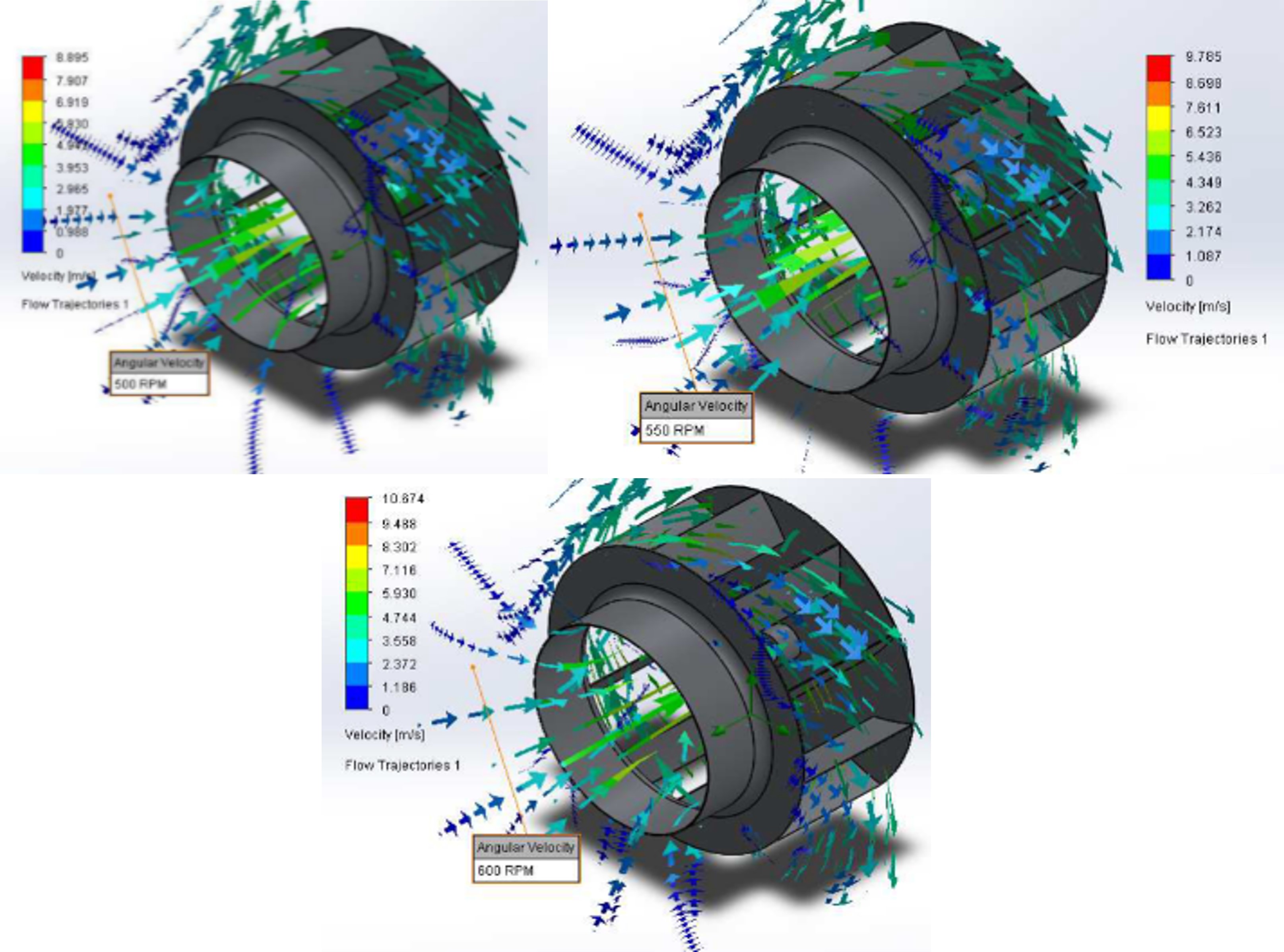 Figura  11. Análisis de fluidos de turbina extractora a diferentes RPM