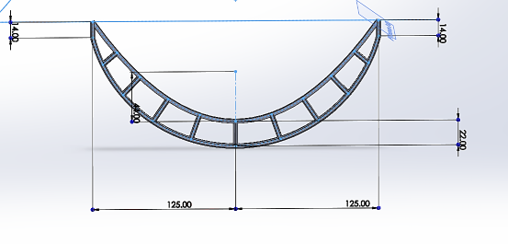 Figura 7. Diseño de la estructura de PTR en forma de parábola. Fuente: elaboración propia